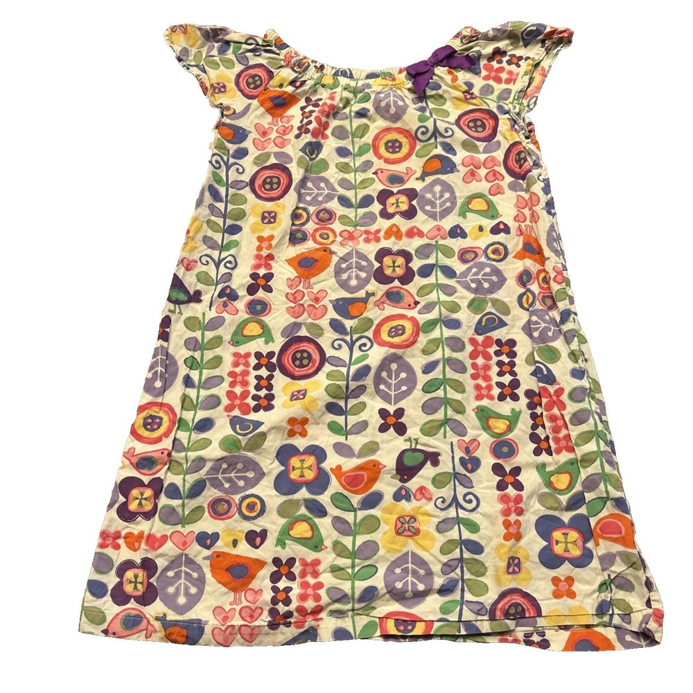 Hanna Andersson Girls Dress Size 140 US 10 Floral Cotton Spring Summer Play